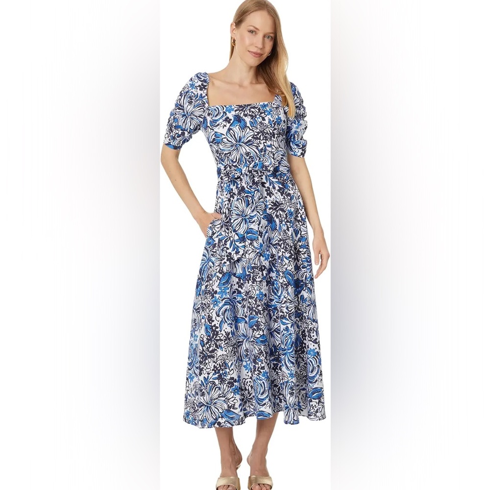 Lilly Pulitzer - Mylie Linen Midi Dress in “Pandarama” Size: 00